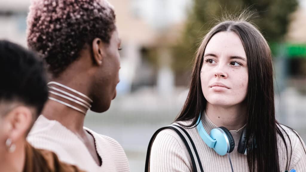 teen with headphones