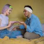 friends giving eachother manicures
