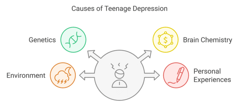 causes of teen depression infographic