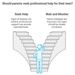 Parent and teen talking about mental health support