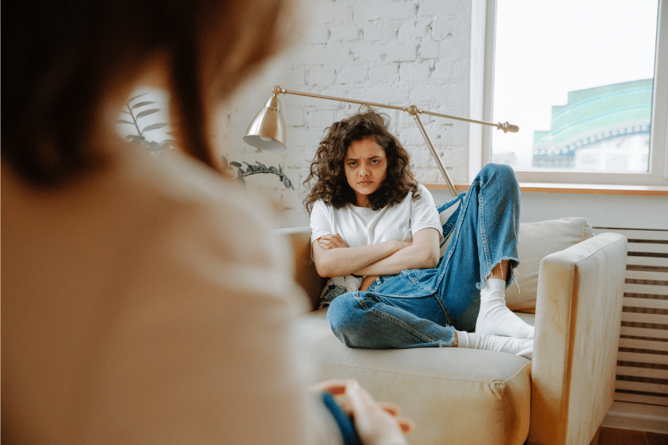 Displaced anger in teenager in therapy