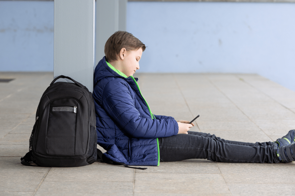 Boy struggling with depression