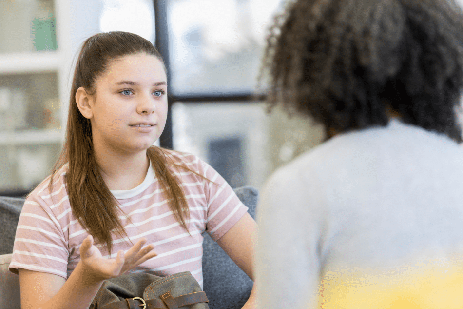 Girl in therapy for depression