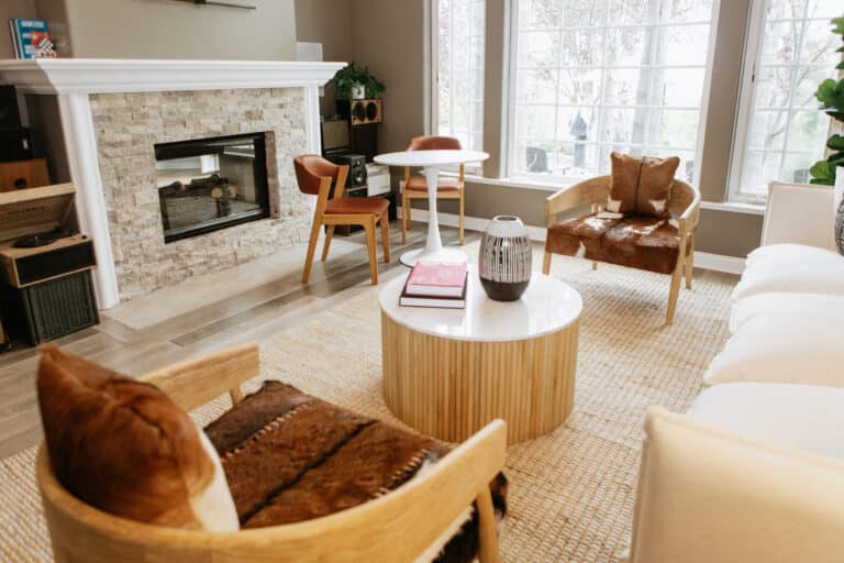 main interior lounge with fireplace at mission prep teen treatment in bonsall, ca