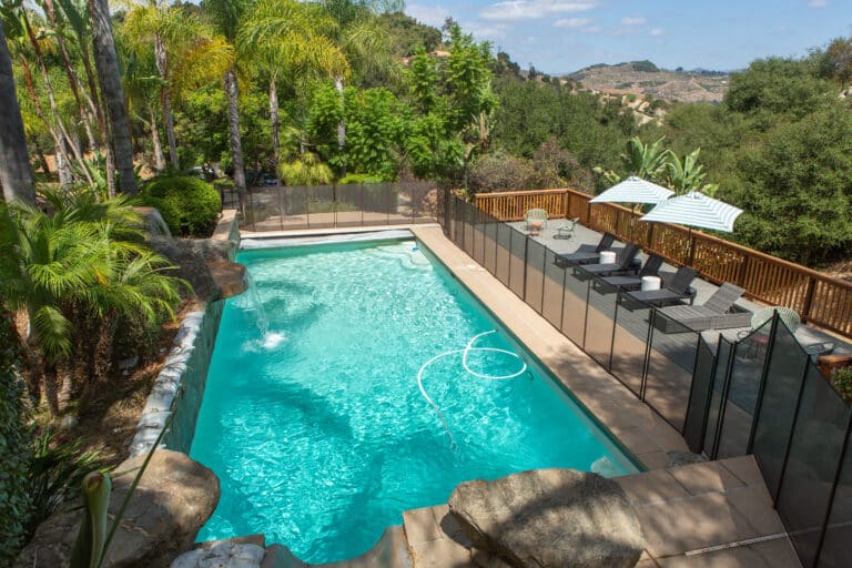 private backyard with pool at mission prep teen treatment in bonsall, ca