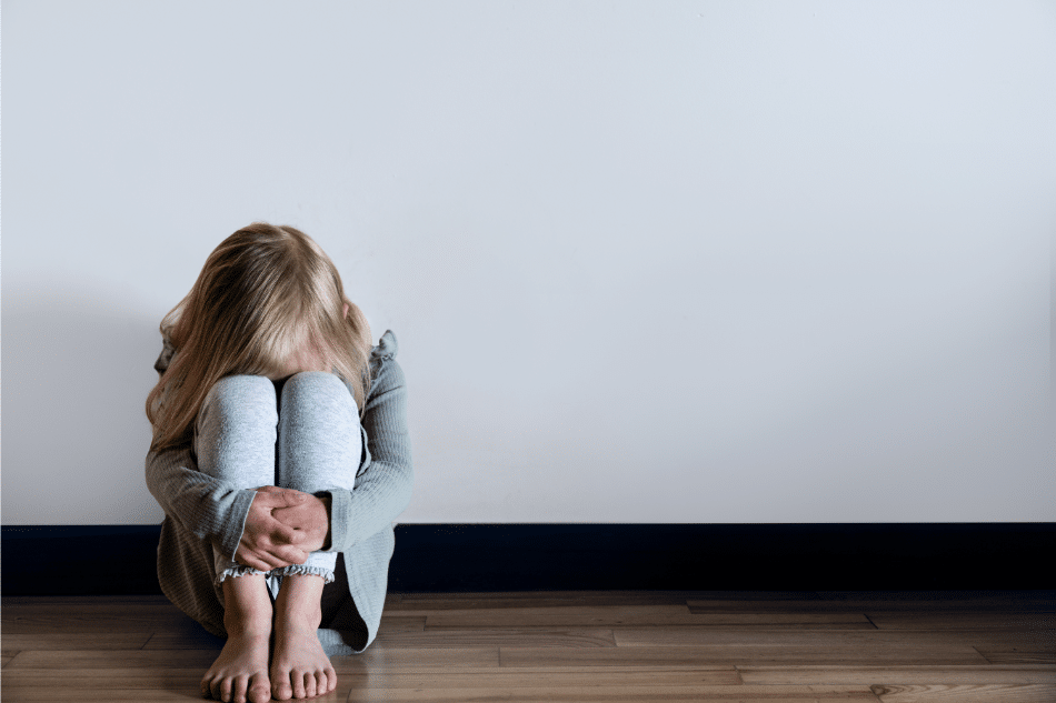 Girl struggling after physical abuse