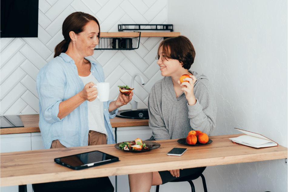 Girl talking to her mom about depression and anxiety in teens