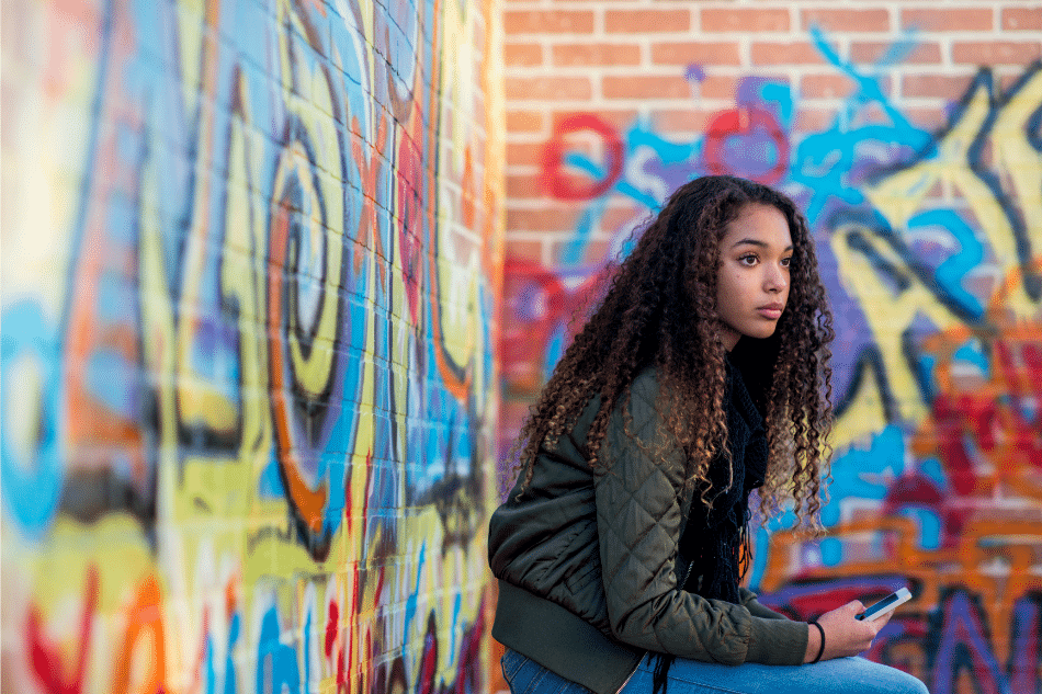 Girl listening to music as a holistic treatment for teen depression