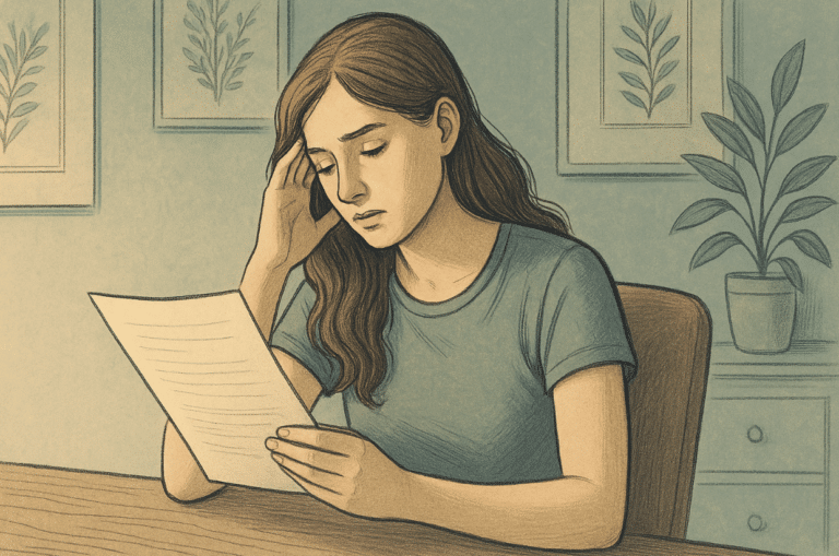 Image of a woman reviewing her insurance policy