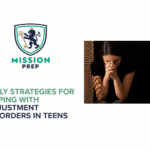 Mission prep logo and a teenage in need of learning what coping with adjustment disorders in teens means