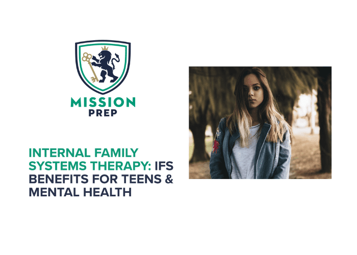 mission prep logo and teenage girl in need of internal family systems therapy