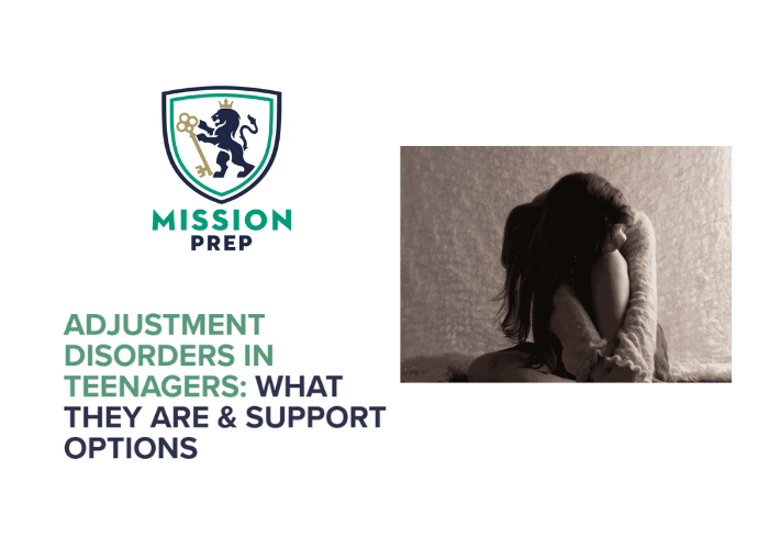 mission prep logo and title "adjustment disorders in teenagers"