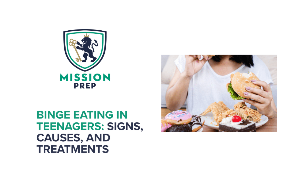 Teenager struggling with binge eating in teenagers eating lots of fast food