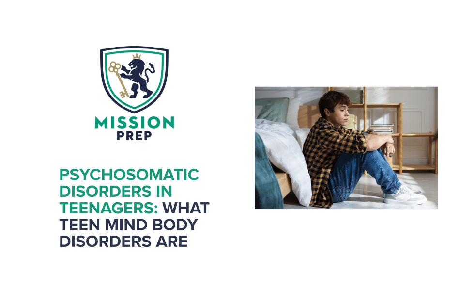 teenage boy with psychosomatic disorders in teenagers sitting on the floor in his bedroom