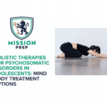 Teen girl in yoga pose as holistic therapies for psychosomatic disorders in adolescents