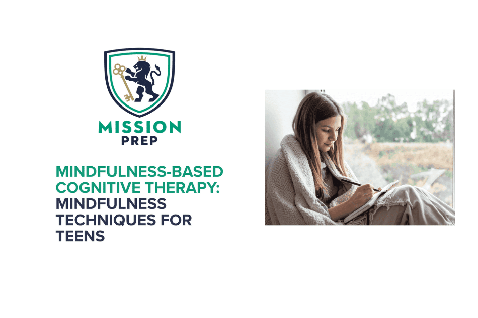 Teenage girl journaling for mindfulness-based cognitive therapy