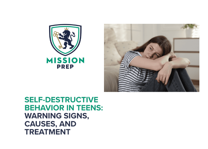 mission prep logo with self-destructive behavior in teens image