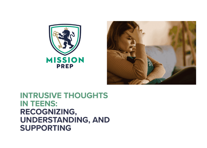 Mission Prep logo and intrusive thoughts in teens image