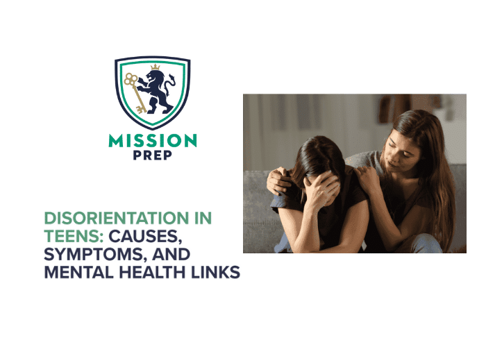 Mission Prep logo and disorientation in teens image