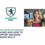 Mission Prep logo and teen indecisiveness image