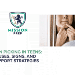 Mission Prep logo and skin picking in teens image