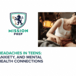 Mission Prep logo with headaches in teens image