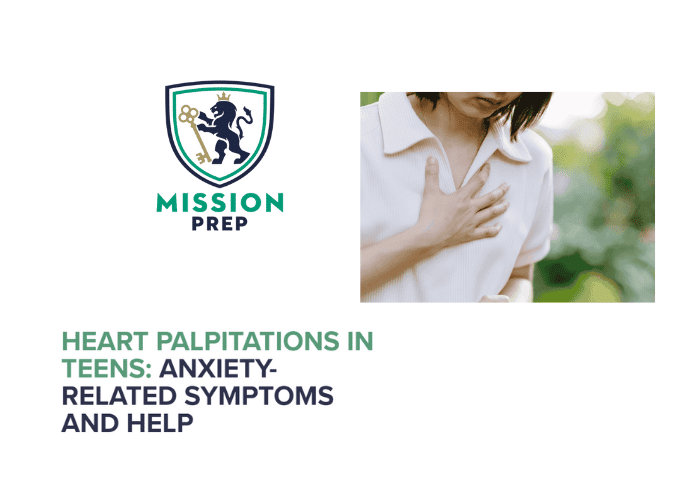 Mission Prep logo with heart palpitations in teens image
