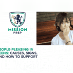 Mission Prep logo and people-pleasing in teens image