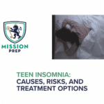 Mission Prep logo and teen insomnia image