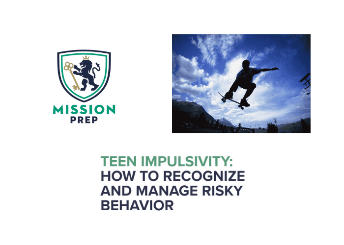 Mission Prep logo and teen impulsivity image