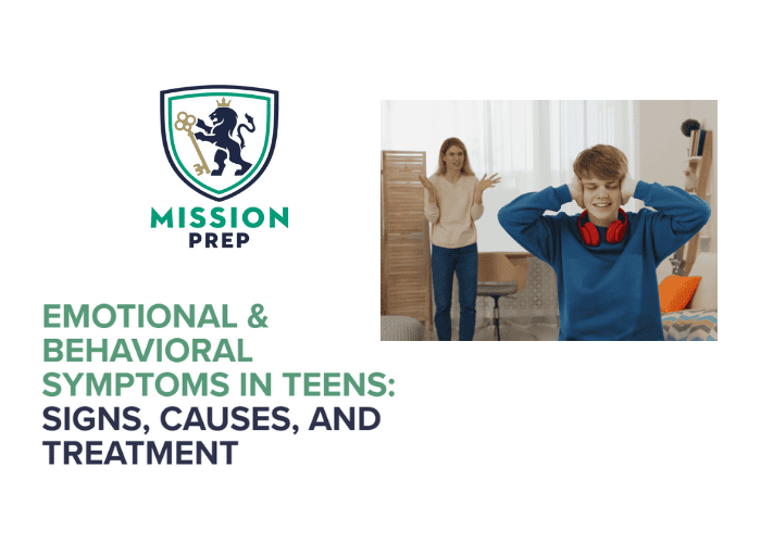 Mission Prep logo with emotional & behavioral symptoms in teens image