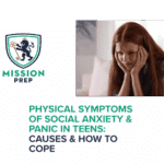 Mission Prep logo and physical symptoms of anxiety and panic image