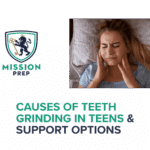 Mission Prep logo and teeth grinding in teens image