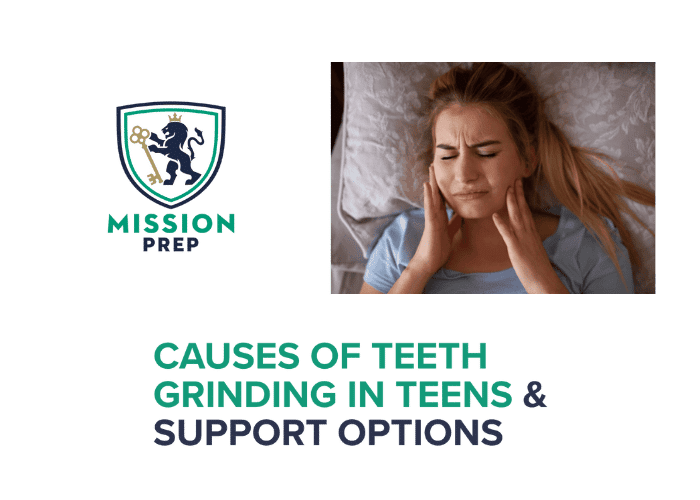 Mission Prep logo and teeth grinding in teens image