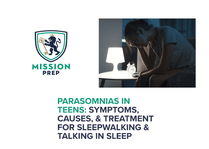 Mission Prep logo and parasomnias in teens image