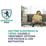 Mission Prep logo and daytime sleepiness in teens image
