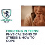 Mission Prep logo and fidgeting in teens image