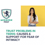 Mission Prep logo and trust problems in teens image