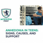 Mission Prep logo and anhedonia in teens image