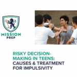 Mission Prep logo and risky-decision making in teens image