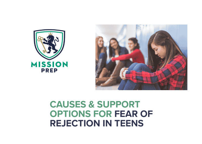 Mission Prep logo and fear of rejection in teens image
