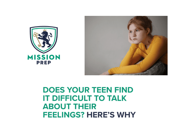 Mission Prep logo with difficulty talking about feelings image