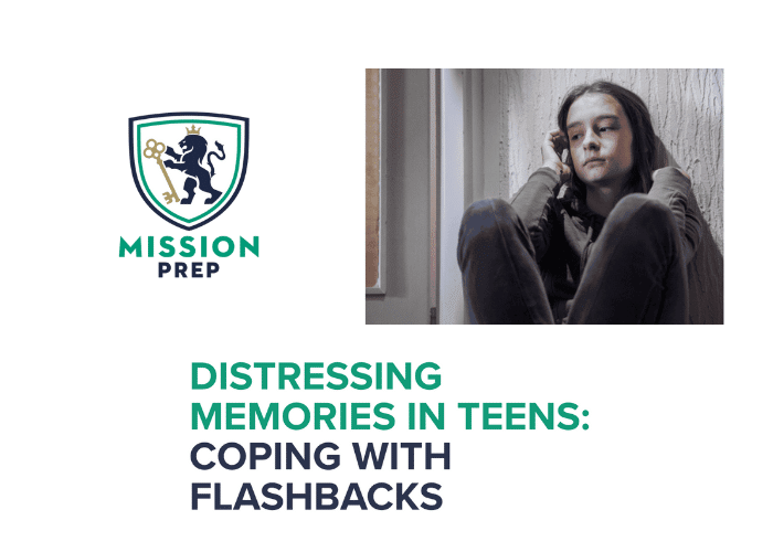 Mission Prep logo and distressing memories in teens image