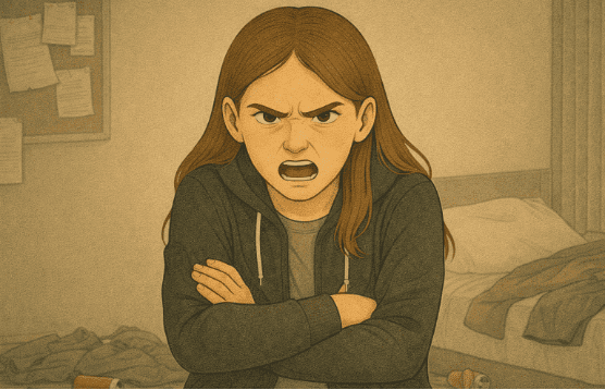 Adolescent experiencing intense anger episode demonstrating need for CBT anger management techniques