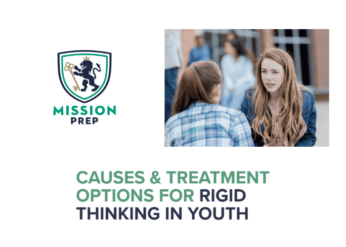 Mission Prep logo and rigid thinking in youth image
