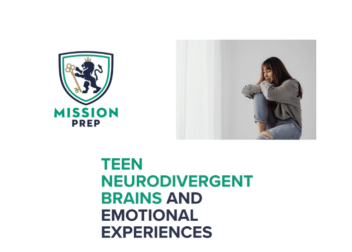 Mission Prep logo and teen neurodivergent brains and emotional experiences image