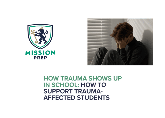 Mission Prep logo and trauma-affected students image