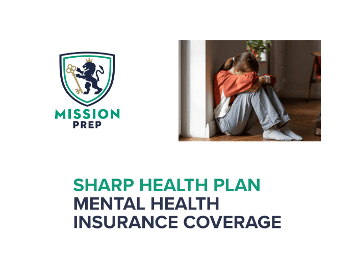 Mission Prep logo and harp Health Plan mental health insurance coverage image