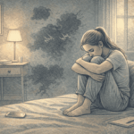 Teenager experiencing anxiety while sitting alone, representing the isolation and developmental challenges adolescents face when struggling with anxiety disorders