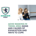 ADHD masking in teens image and mission prep logo
